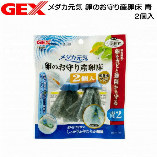 GEX　メダカ元気　卵のお守り産卵床　青　2個入【水槽/熱帯魚/観賞魚/飼育】【生体】【通販/販売】【アクアリウム/あくありうむ】【小型】