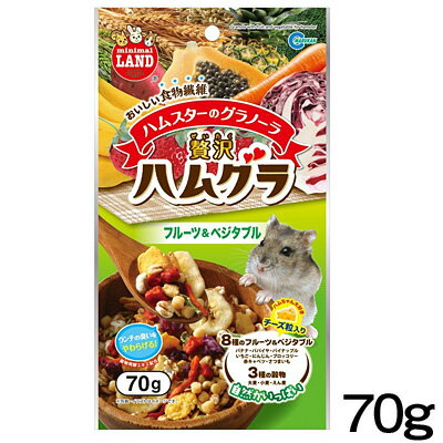 パケパフ350円マルカン　贅沢ハムグラ　フルーツ＆ベジタブル　70g　ML-55【おやつ/餌/えさ/エサ】【ハ..