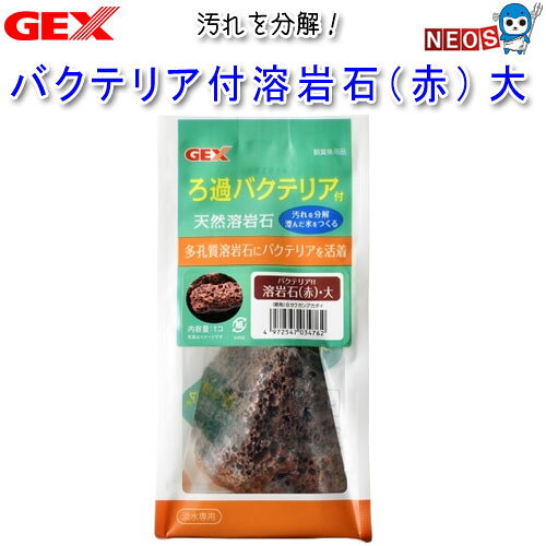 『特長』 多孔質な天然溶岩石に生きたろ過バクテリアを活着。 水景をつくるレイアウトに適しています。 『内容量』 1個 『原材料』 溶岩石、バチルス属バクテリア