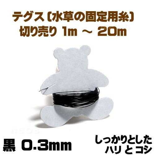 ネコポス290円テグス(釣り糸)黒 0.3mm
