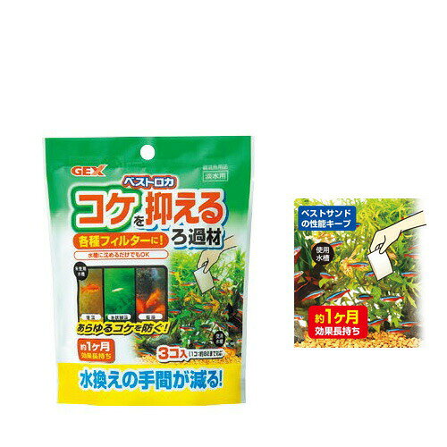 パケパフ350円GEX　ベストロカ　コケを抑えるろ過材　3コ入