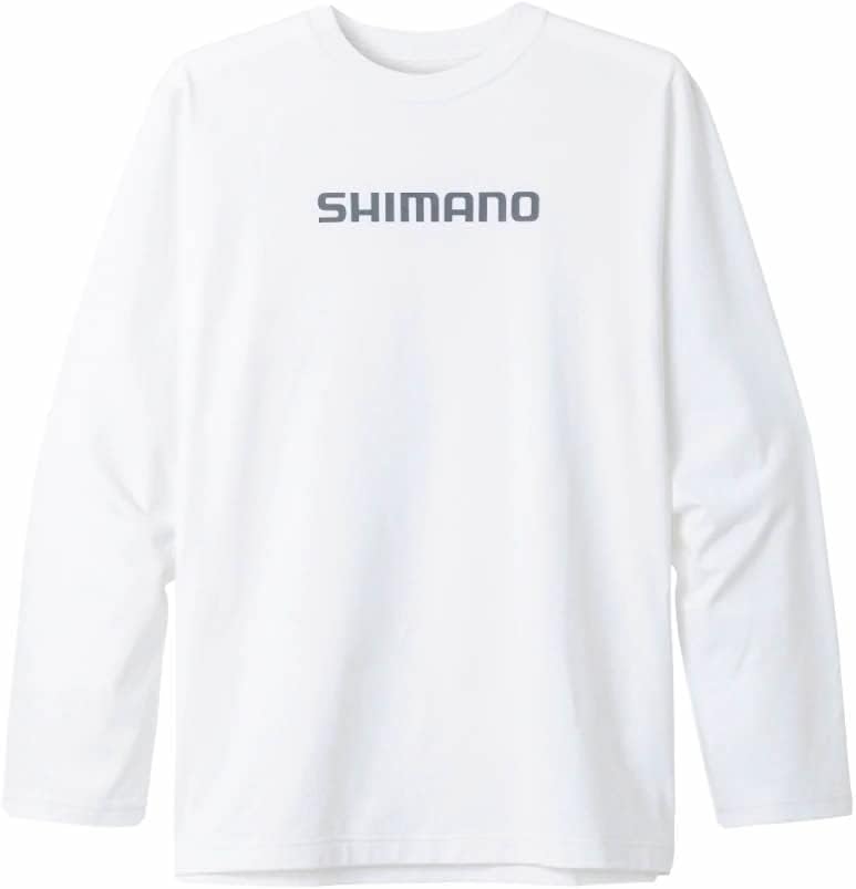在有即日発送　シマノ(SHIMANO) SH-011V コットン ロゴ ロングスリーブ XS ホワイト