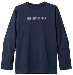 在有即日発送　シマノ(SHIMANO) SH-011V コットン ロゴ ロングスリーブ WS ネイビー