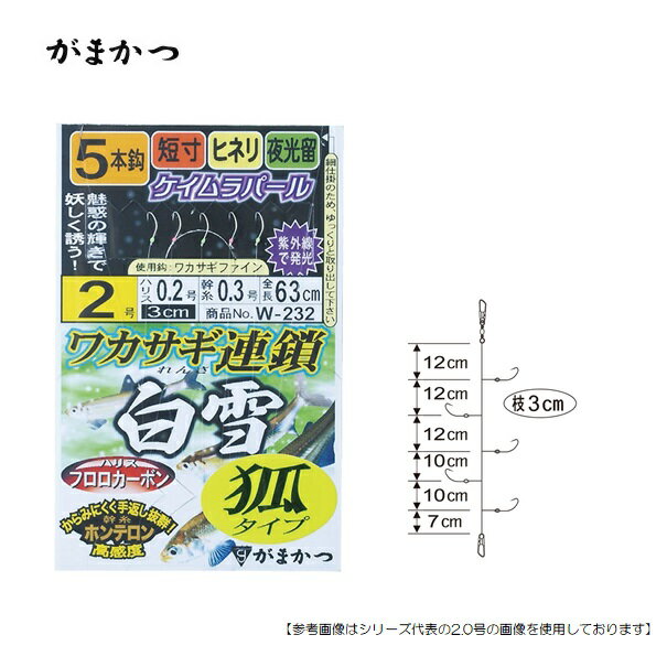 Rakuten - がまかつ 　ワカサギ連鎖 白雪 5本仕掛・狐タイプ 1.5-0.2 （メール便配送可）　[ワカサギ]