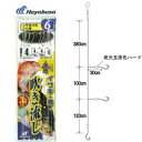 ハヤブサ 海戦 イサキ・鯛 吹き流し カラ鈎3本 6m SN131 (マダイ イサキ釣り仕掛け) ゆうパケット可