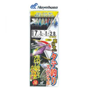ハヤブサ 船極喰わせサビキ タテ釣りスペシャル ホロフラッシュアピールMIX＆サバ皮 7本鈎 SS424 (針7号/ハリス6号) ゆうパケット可のサムネイル