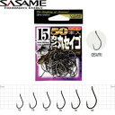 ささめ針 カン付丸セイゴ (50本入) 黒 05VRI 15号 ゆうパケット可
