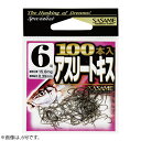 ささめ針 アスリートキス(100本入) 茶 14PAS (流線バラ針) ゆうパケット可
