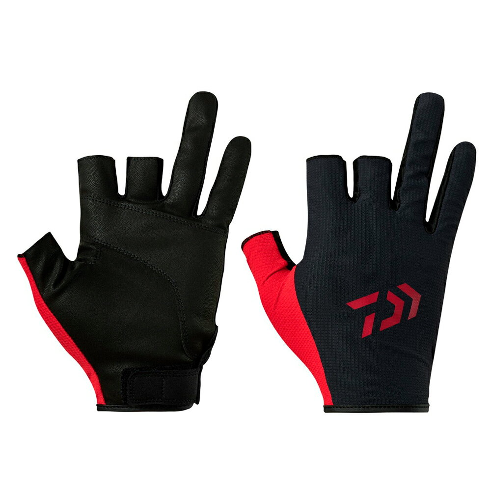 【11/20～ エントリー＆3点でP10倍】　ダイワ 吸水速乾グローブ3本カット ブラック DG-6425 (フィッシンググローブ 釣り) ゆうパケット可