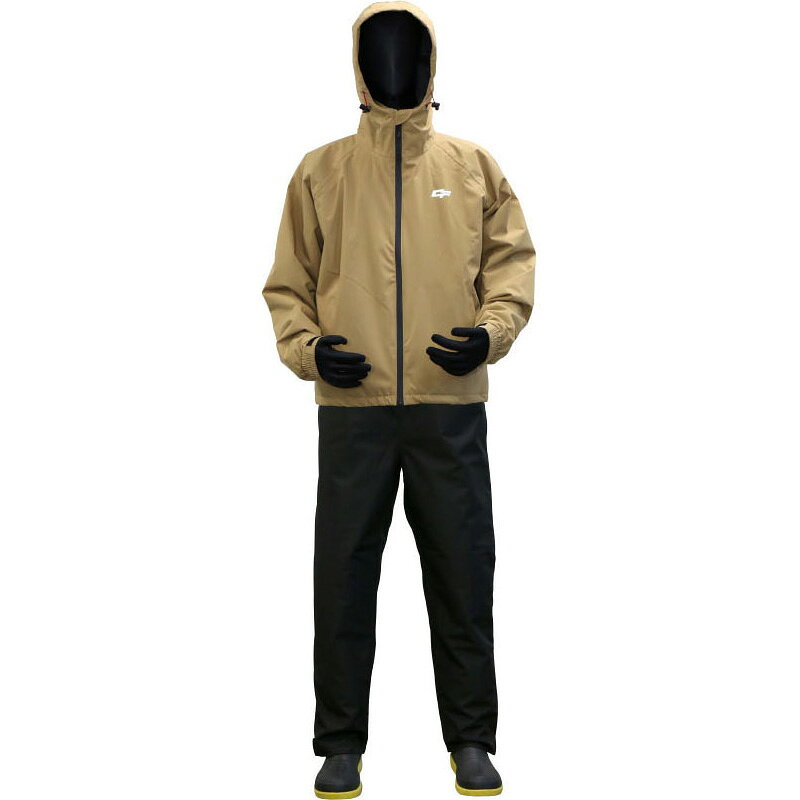 浜田商会 防水防寒ウィンター 透湿ストレッチスーツ ベージュ CWB2502 (防寒着 上下セット 釣り)