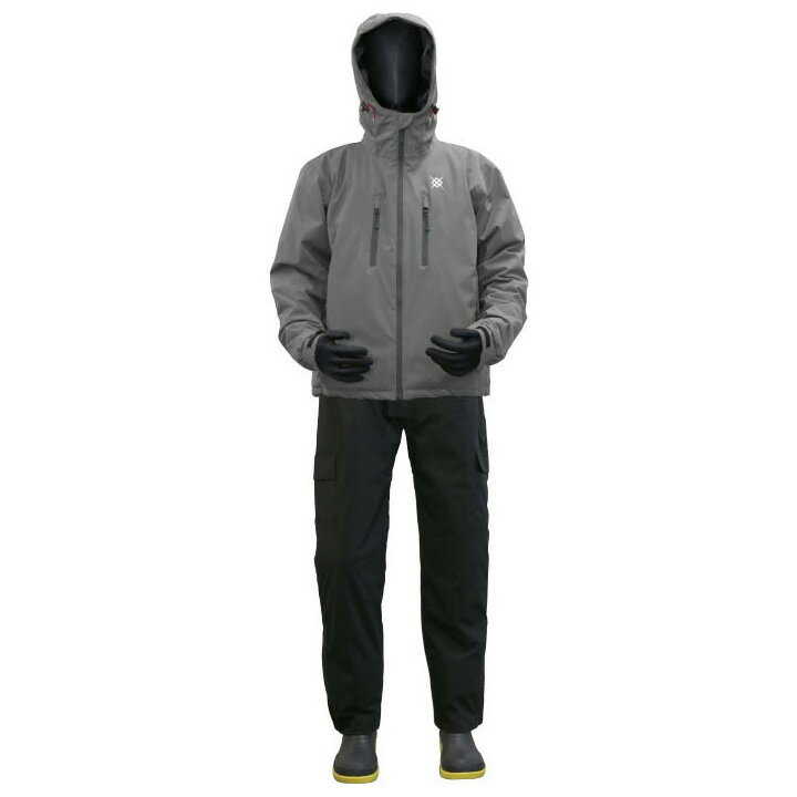 浜田商会 防水防寒ウィンター 透湿ストレッチスーツ ガンメタ LWB2504 (防寒着 上下セット 釣り)
