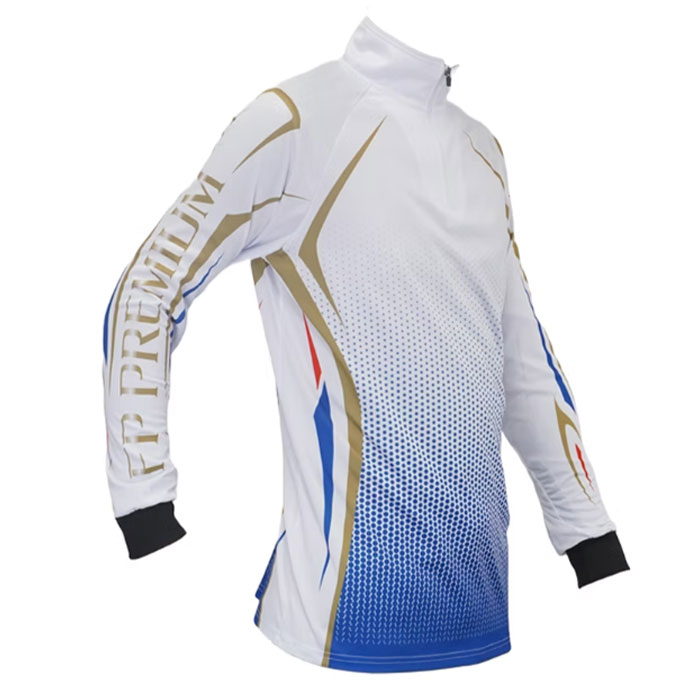 【エクセル】PFP-2 プレミアムドライジップアップシャツ ホワイト LL