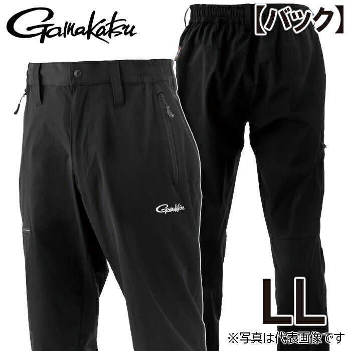 【がまかつ】GM3777 ライトストレッチフィッシングパンツ ブラック×ブラック LL