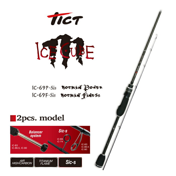 TICT ティクトICE CUBE IC-69F-Sis/IC-69P-Sis アイスキューブメバルロッド 鯵 アジ釣り あじ アジングロッド 釣り道具 釣りプレゼント 釣り具 釣具 釣り竿 釣竿 海釣り つりざお つり具 メバル アジ チヌ シーバス