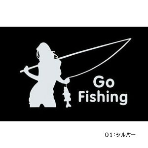 オルルド釣具 フィッシングステッカー 「Go Fishing 美女に釣られました」 15×9cm 貼付用ヘラ付通販格安セール情報 楽天 通販