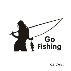 オルルド釣具 フィッシングステッカー 「Go Fishing 美女に釣られました」 15×9cm 貼付用ヘラ付通販格安セール情報 楽天 通販
