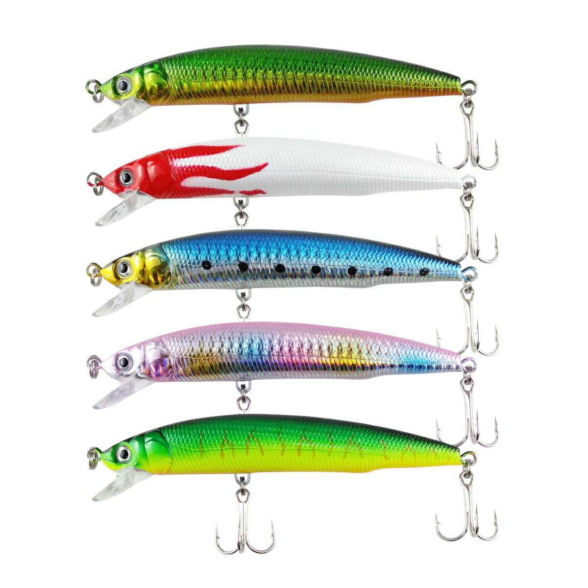 【11/26まで 2個でP5倍3個でP10倍(要エントリー)】ミノー 5色セット 11.5cm 18g ルアー 仕掛け オルルド釣具 釣り具 釣具 釣り