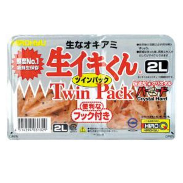 【9/1はP最大34倍】要エントリー＊生イキくん ツインパック　クリスタルハード 2L ヒロキュー クール便 オキアミ 刺し餌 アジ エサ 釣りエサ