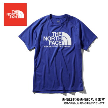 ショートスリーブGTDロゴクルー(メンズ) アズテックブルー S NT31970 ノースフェイス Tシャツ UVカット アウトドア