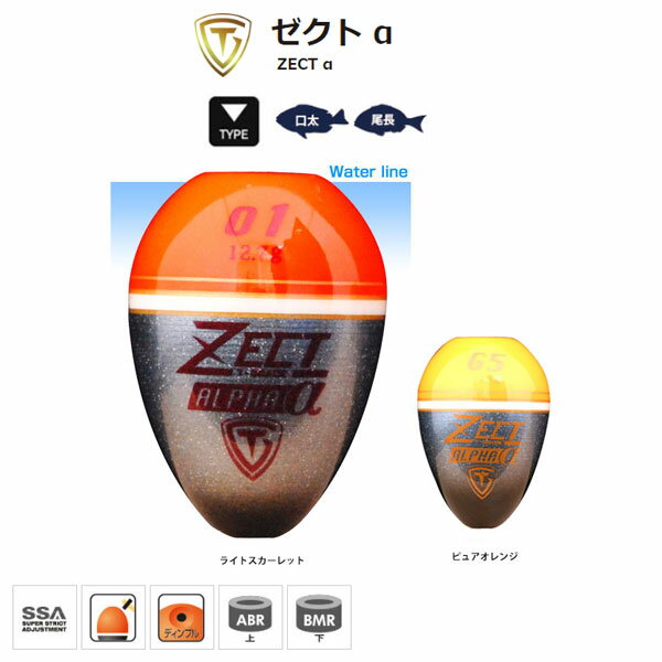 釣研 ゼクトα（アルファ） ライトスカーレット 0号