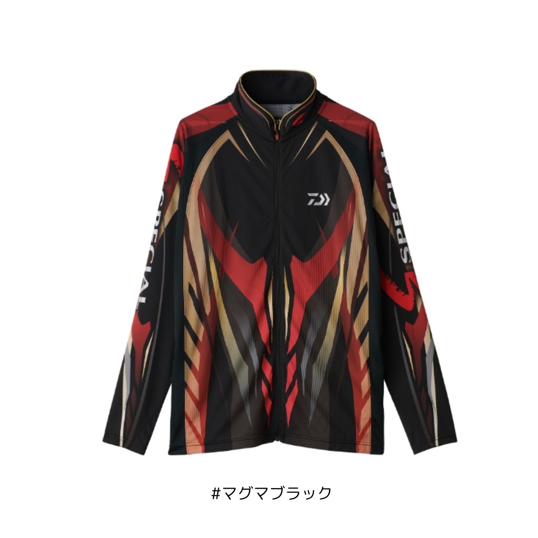 DE-7225 スペシャルロングスリーブフルジップシャツ #マグマブラック #Mサイズ DAIWA（ダイワ）