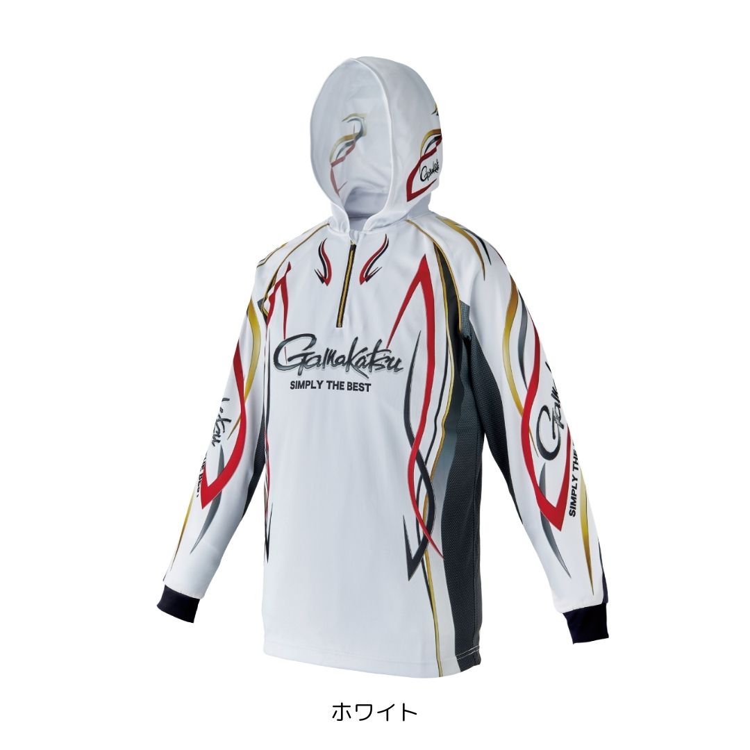 GM3736 2WAYプリントジップシャツフーディ #7Lサイズ #ホワイト （がまかつ） 2025年新製品