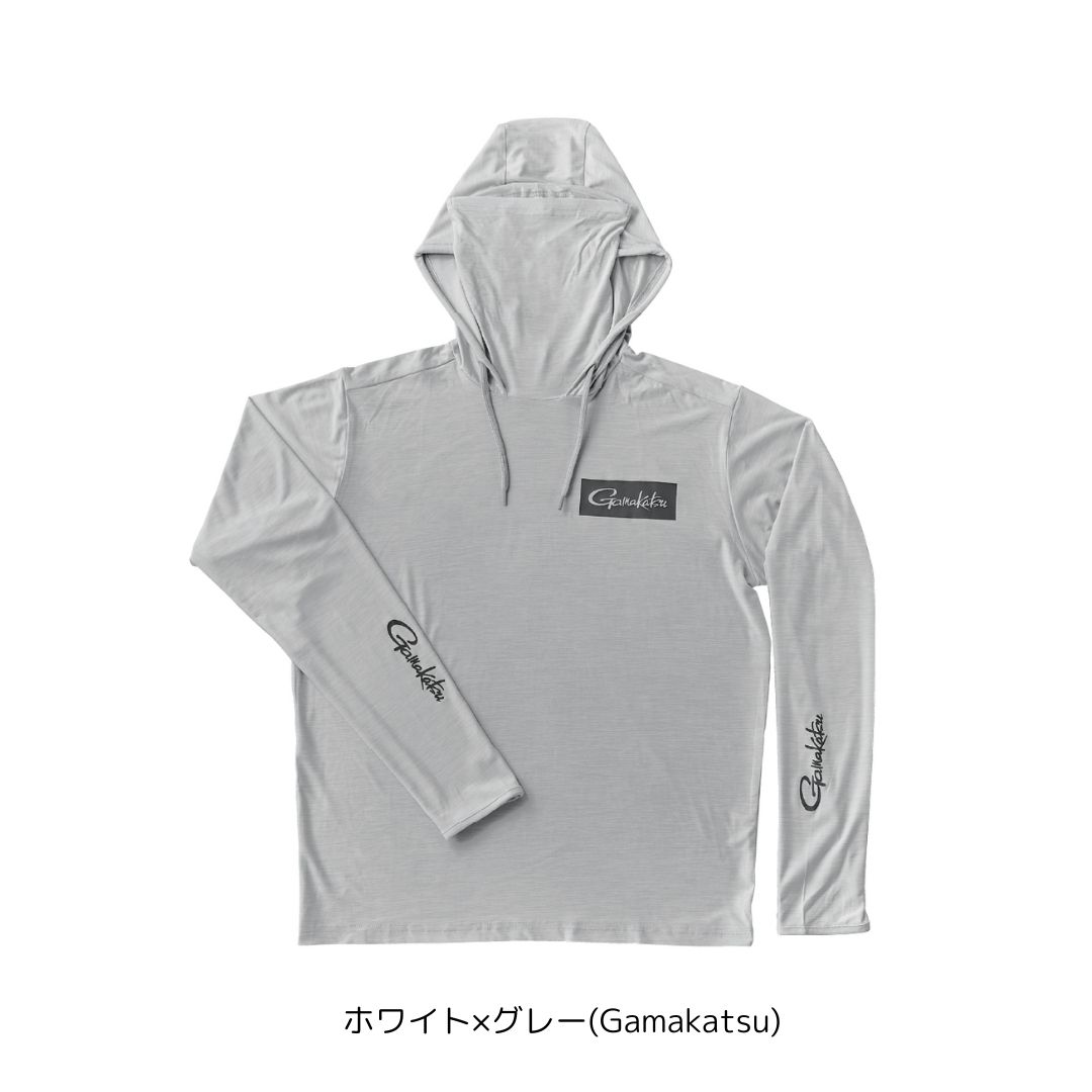GM3747 サンシェードフーディTシャツ #3Lサイズ #ホワイト×グレー() （がまかつ） 2025年新製品