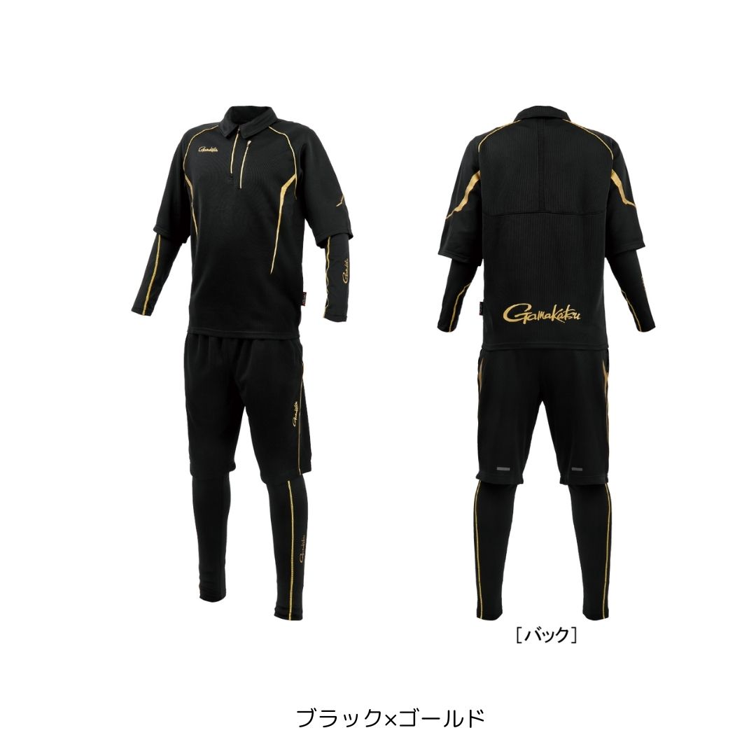 GM3779 アクティブクールスーツ #Lサイズ #ブラック/ゴールド （がまかつ） 2025年新製品