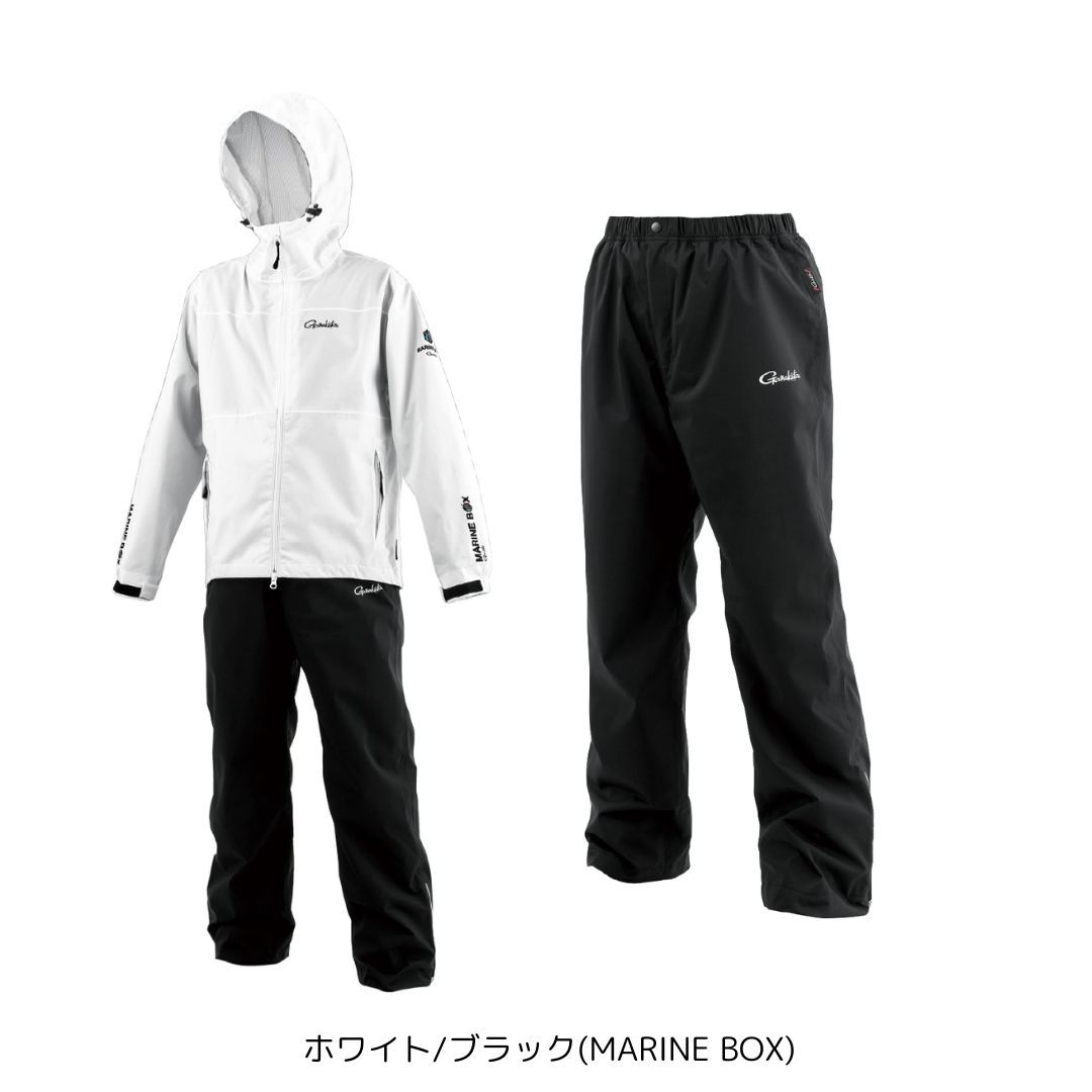 GM3784 G-SPEC レインスーツ #Mサイズ #ホワイト/ブラック(MARINE BOX) （がまかつ） 2025年新製品