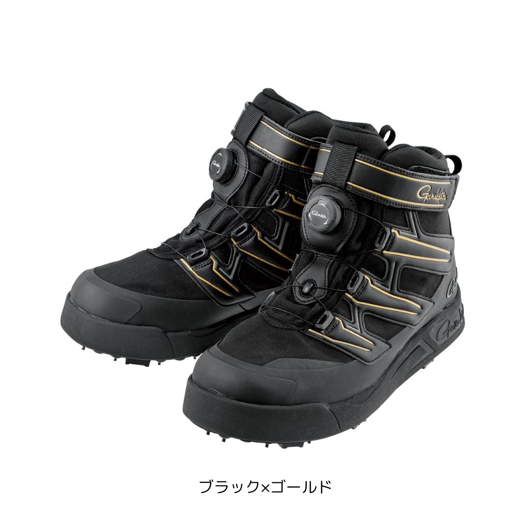 GM4549 Gスペック スパイクシューズ #Lサイズ(25.5〜26.0cm) #ブラック×ゴールド （がまかつ） 2025年..