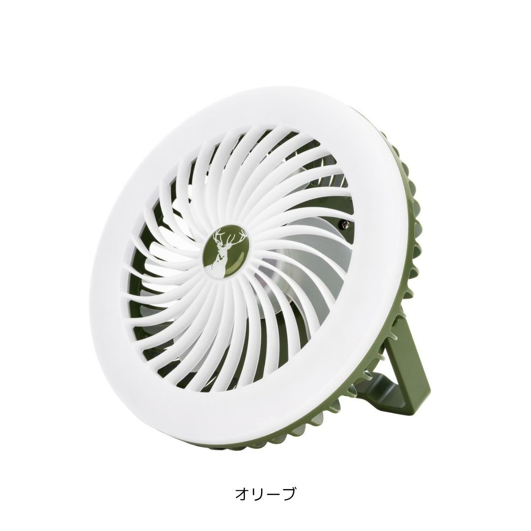CS　LEDライトファン オリーブ UK-4080 CAPTAIN STAG（キャプテンスタッグ）
