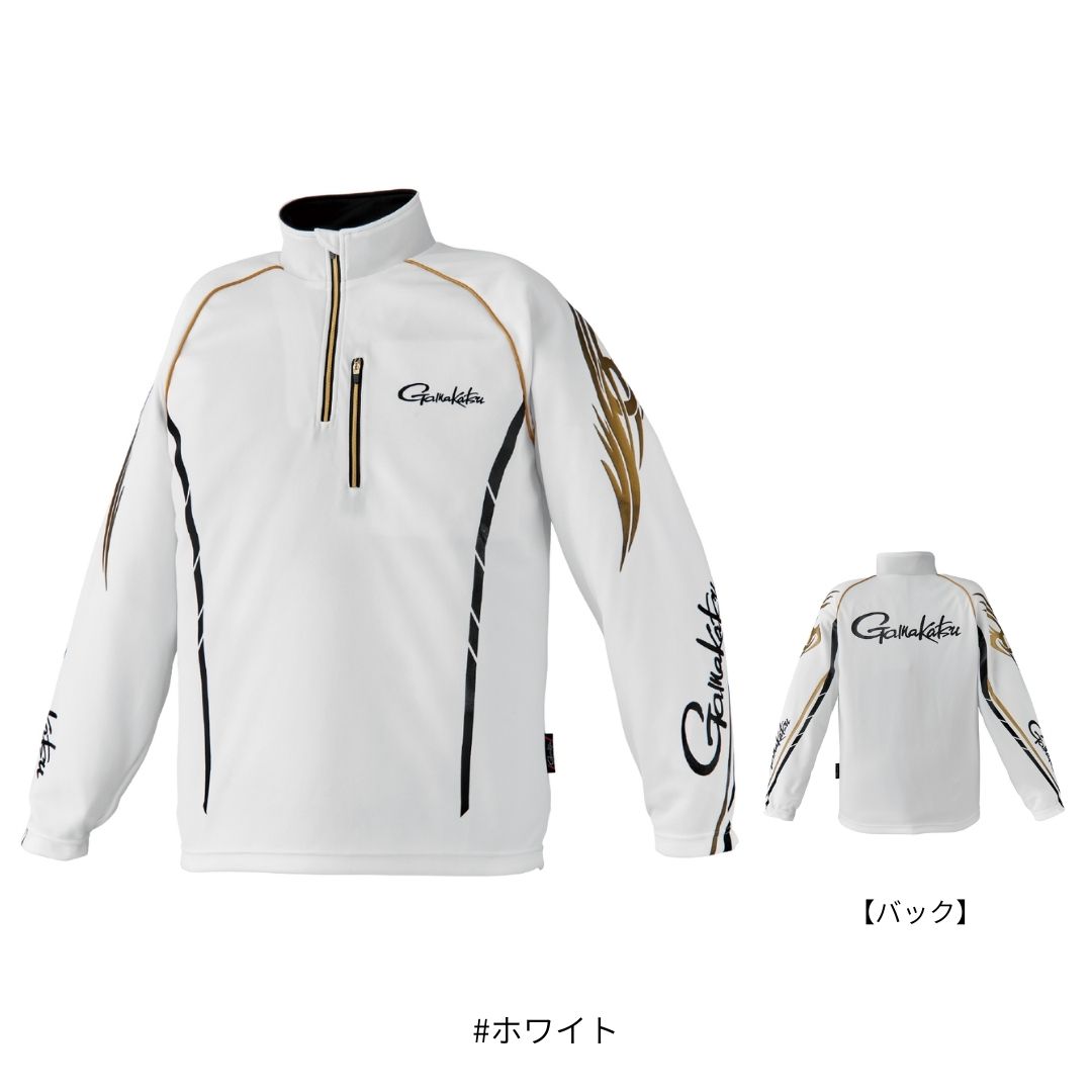 GM3766 2WAYウォームジップシャツ #ホワイト #3Lサイズ Gamakatsu（がまかつ）