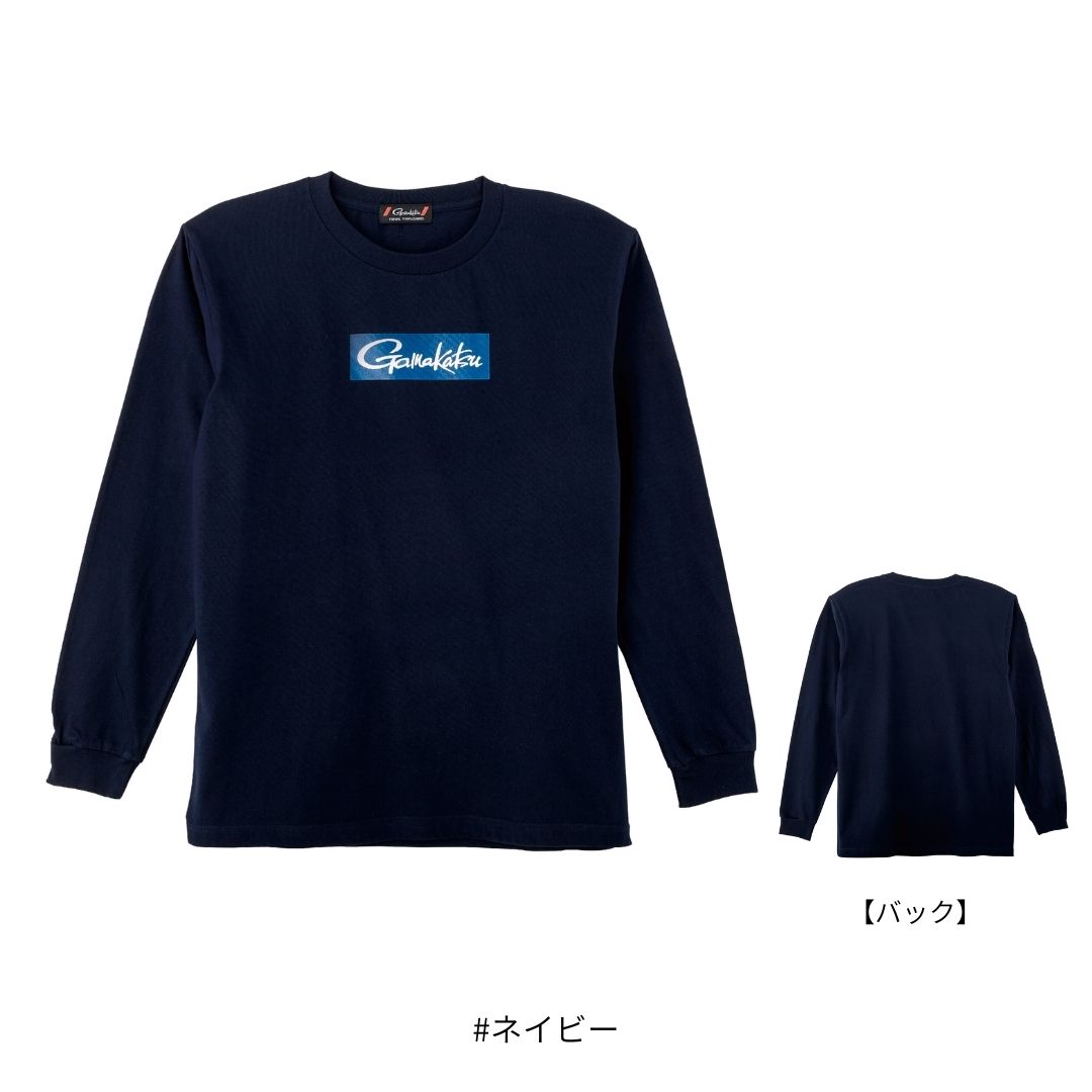 GM3811 ロングスリーブTシャツ(ボックスロゴ) #ネイビー #Sサイズ Gamakatsu（がまかつ）