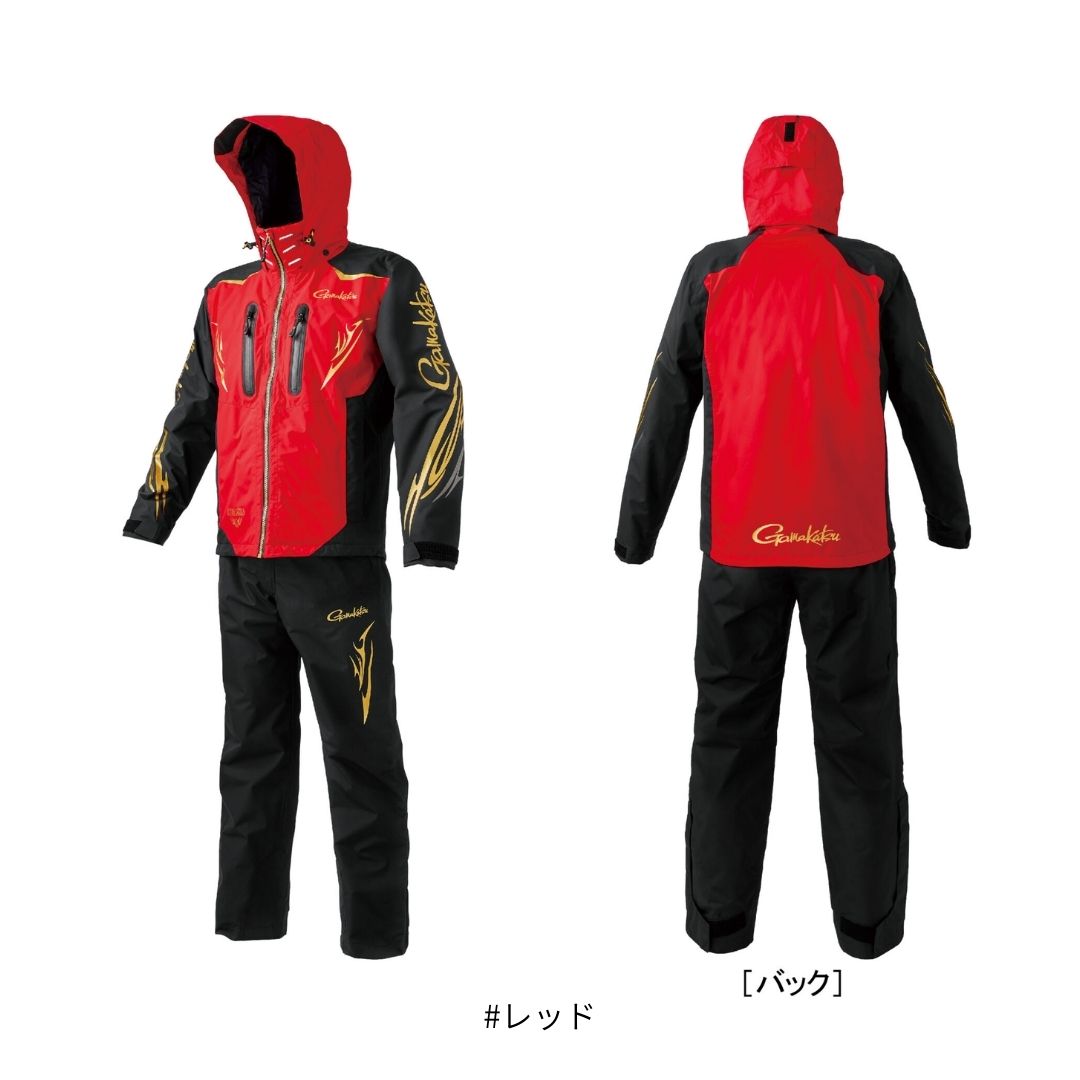 GM3797 アルテマシールドレインスーツ #レッド #3Lサイズ Gamakatsu（がまかつ）
