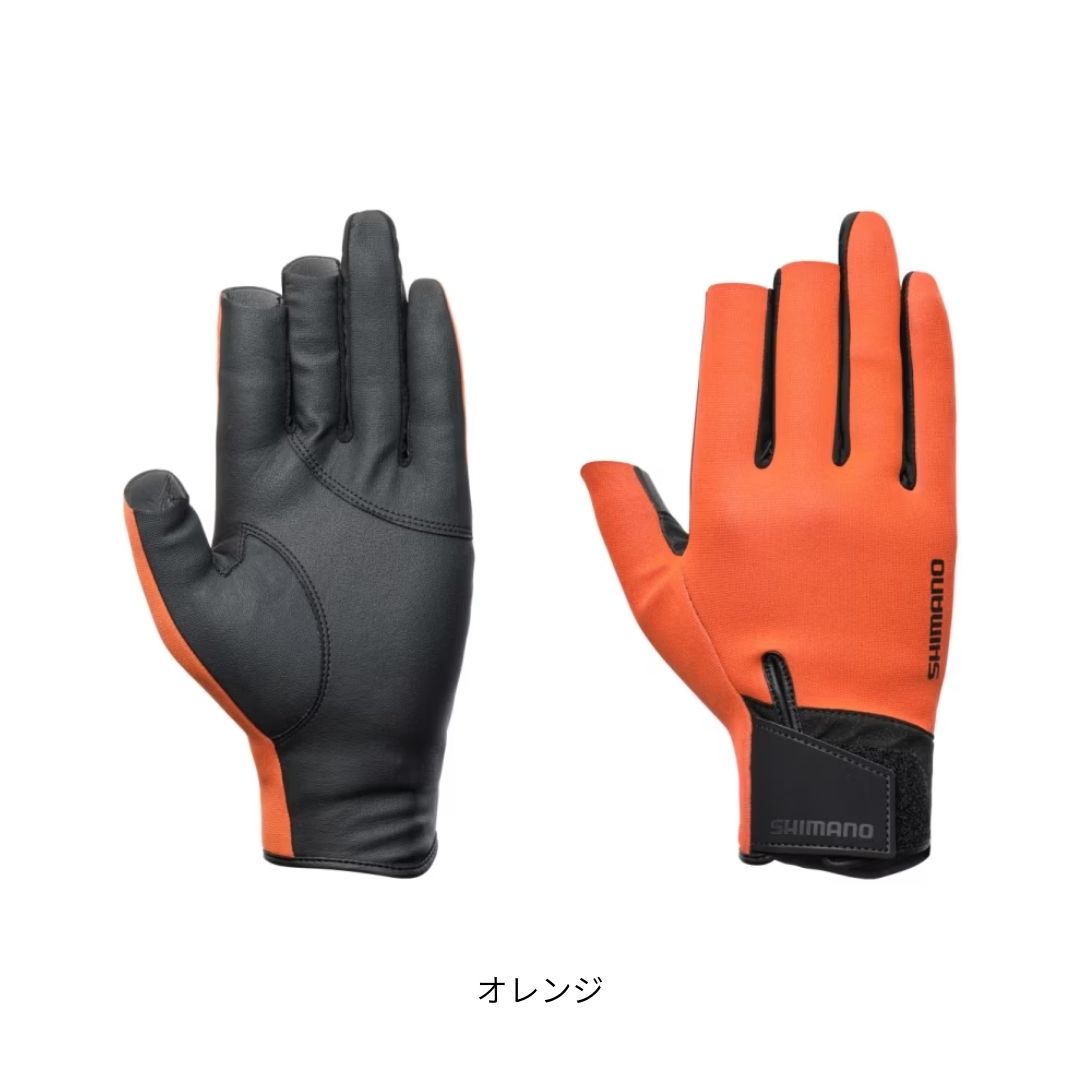 GL-055Y 03 タイタニューム・アルファ グローブ 3セミロング オレンジ #Mサイズ SHIMANO（シマノ）