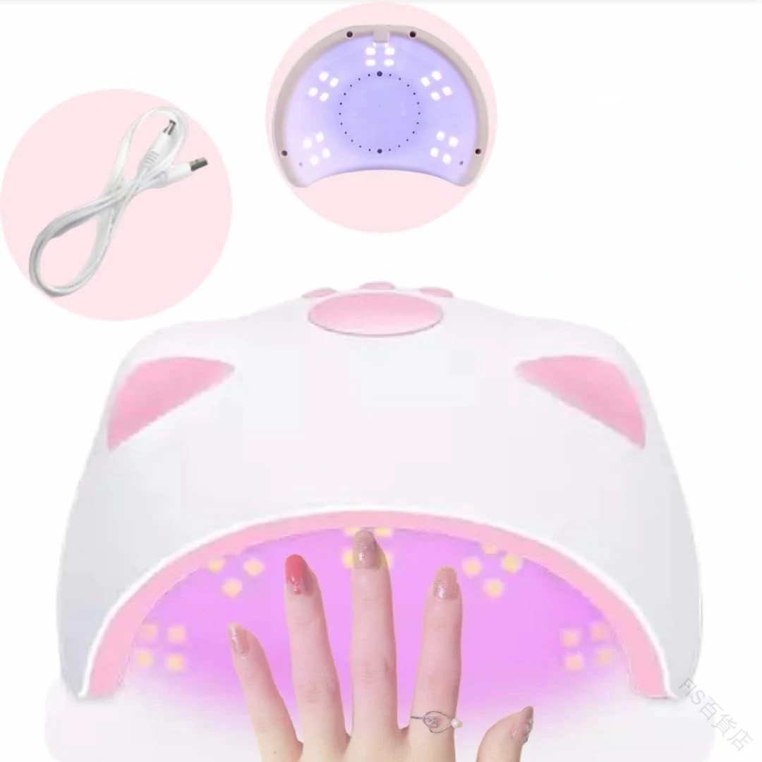 かわいい猫型癒ニャン球60WハイパワーUVLEDハイブリッド型ネイルライトレジン硬化用ネイルドライヤージ..