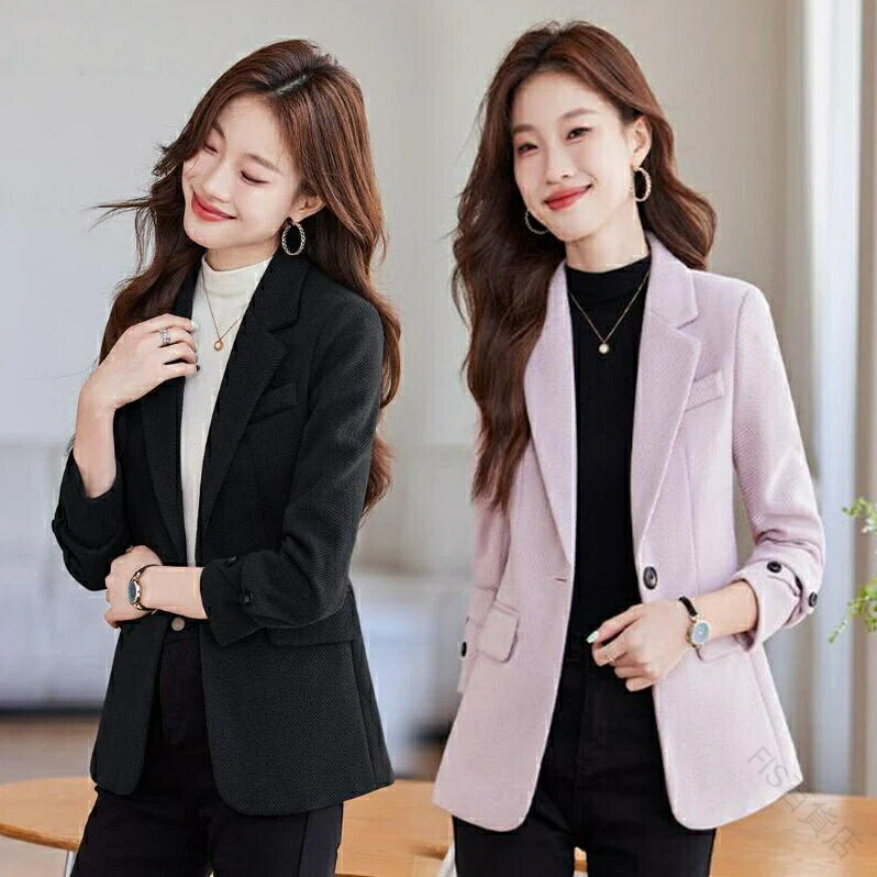 ショート丈 テーラードジャケット 長袖 レディース フォーマル ジャケット スーツ 一つボタン ブレザー ビジネススーツ フォーマルスーツ カシミヤ ジャケット単品 女性 通勤 オフィスOL 就活 事務服 リクルート 上品 結婚式 二次会パーティー お呼ばれ 着回し抜群