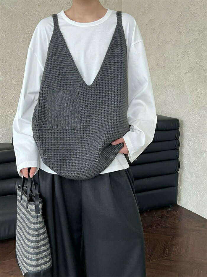 ニットベスト キャミソール レディース vネック ニット レイヤード ベスト ニットキャミソール カット..