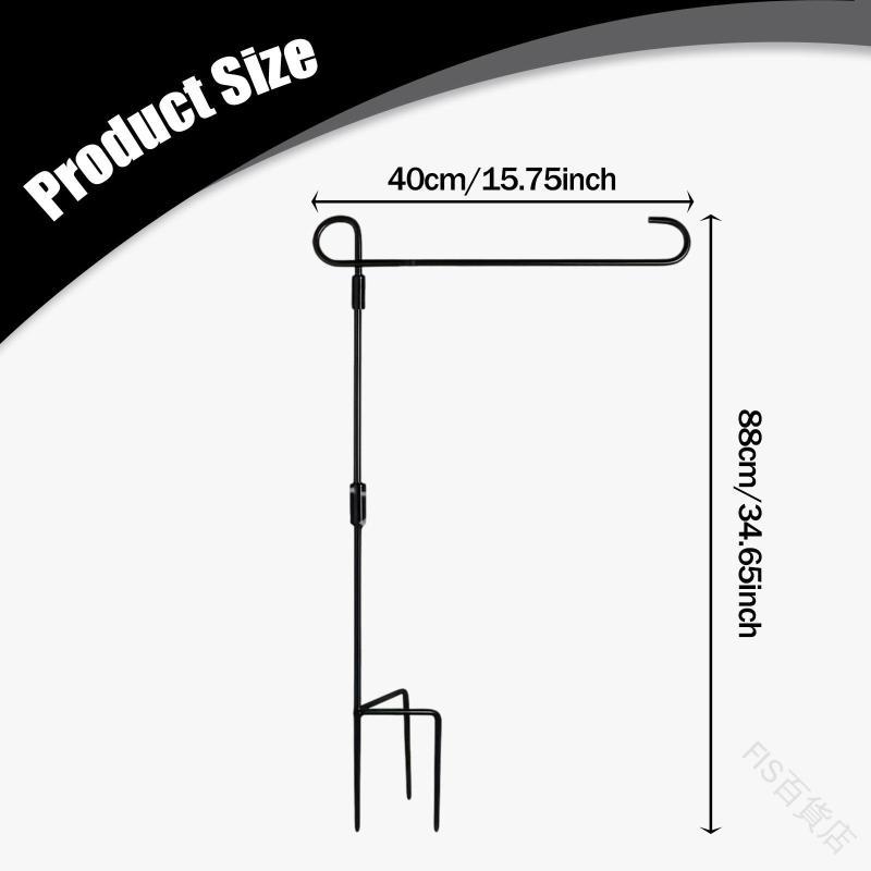 ガーデンフラッグスタンド 芝生フラッグホルダー 組み立て簡単ブラケット ブラックポール 屋外用 秋 パ..