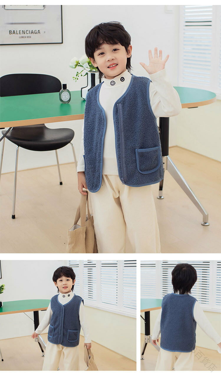 子供服 ボアベスト 女の子 男の子 キッズ ルームウェア 秋冬アウター もこもこ 無地 Vネック 暖かい 防..
