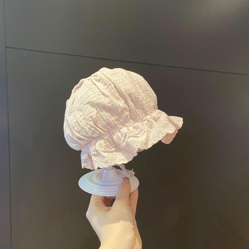 ベビーハット 女の子 新生児 夏用 薄手 レース フリル かわいい 宮廷風プリンセススタイル 日よけ UVカ..