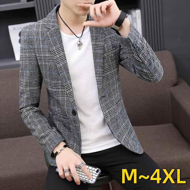 ファッションスーツ メンズ 長袖 テーラードジャケット カジュアルスーツ ブレザー アウター チェック柄 ビジネススーツ シングルジャケット フォーマルスーツ オフィス 通勤 紳士服 単品ジャケット コート スリム 細身 入学式 卒業式 結婚式 二次会 パーティー お出かけ用