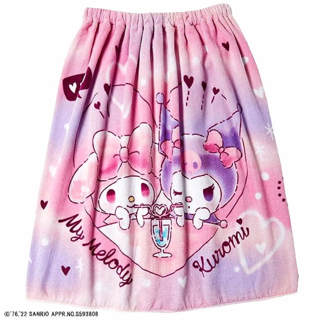 丸眞 マルシン 巻きタオル 60cm丈 サンリオ マイメロディとクロミ ラップタオル 水泳小物 スイミング プール タオル 795813Mのサムネイル