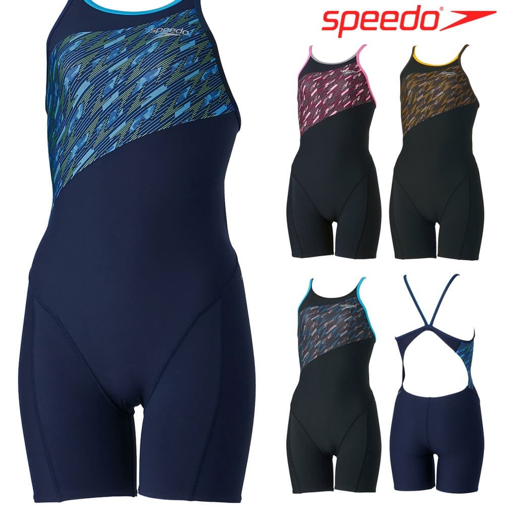 スピード SPEEDO 競泳水着 レディース 練習用 ブーンフローターンズショートニースキン オールインワン ENDURANCE ECO 競泳練習水着 2024年春夏モデル STW12406