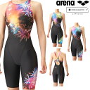 アリーナ ARENA 競泳水着 レディース WA承認モデル レーシングハーフスパッツ オープンバック オールインワン AQUA RACING AQUA STRI...
