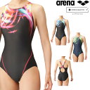 アリーナ ARENA 競泳水着 レディース WORLD AQUATICS承認 レーシングワンピース オープンバック AQUA STRIPE-D 2024年春夏モデル ARN-4070W