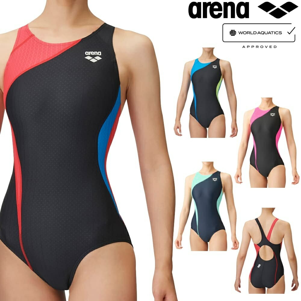 アリーナ ARENA 競泳水着 レディース WORLD AQUATICS承認 レーシングワンピース オープンバック AQUA RACING AQUA STRIPE-D FAR-3554W