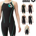 アリーナ ARENA 競泳水着 練習用水着 レディース トレーニングハーフスパッツ オープンバック オールインワン タフスキンT2E 競泳練習水着 2024年春...