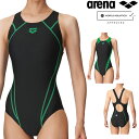 アリーナ ARENA 競泳水着 レディース WA承認モデル レーシングワンピース オープンバック AQUA RACING ECO AQUA STRIPE-D 2...