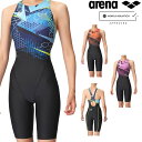 アリーナ ARENA 競泳水着 レディース WA承認モデル レーシングワンピーススパッツ オールインワン オープンバック ハーフレッグ AQUA RACING ...